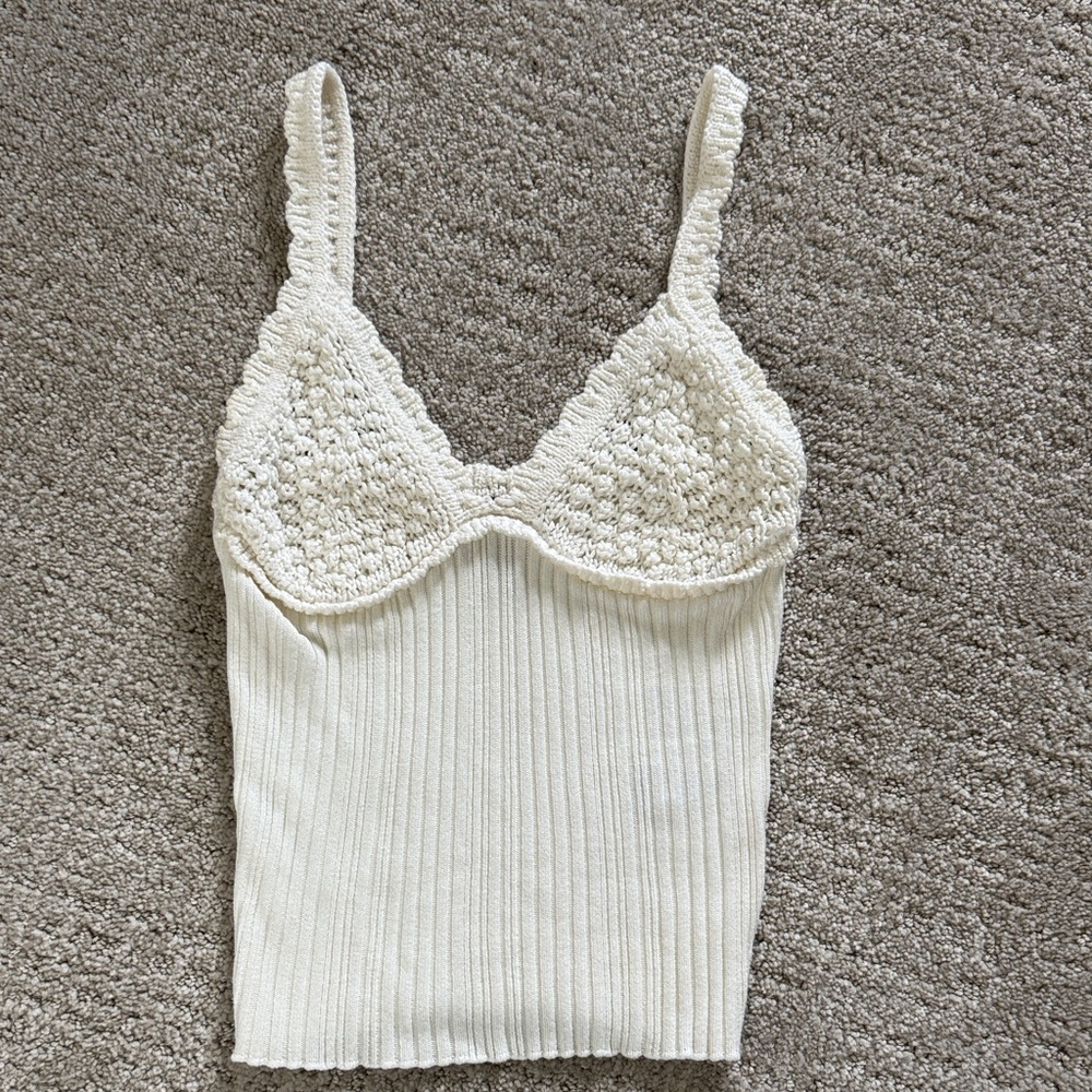 H&M Cream Knit Tank Top